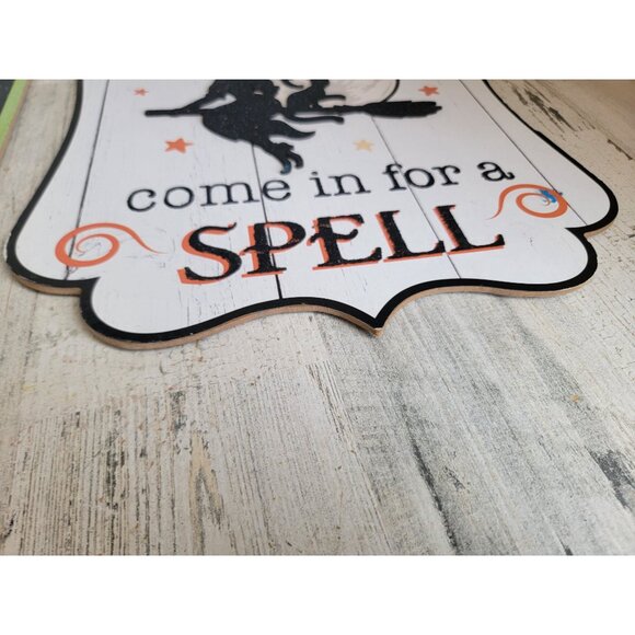Welcome come in for a spell witch sign foolish Halloween set hanging home decor - Picture 7 of 12